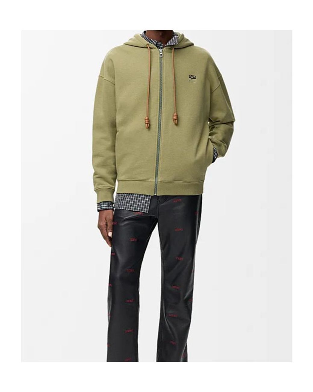Loewe Green Zip-Up Hoodie for men