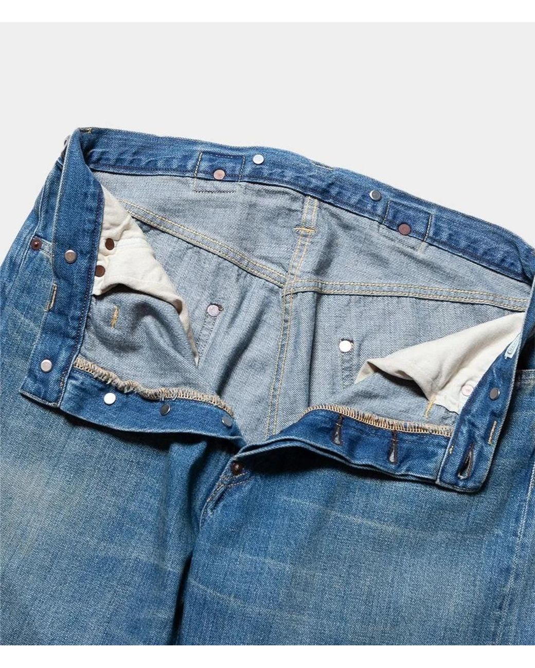 A.PRESSE Blue No 2 Washed Straight-Leg Jeans for men