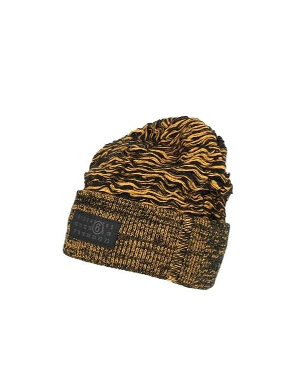 MM6 by Maison Margiela Green Two-Color Knitted Cap
