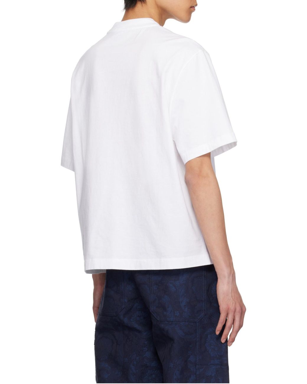 Versace White Medusa Milano Embroidered Crewneck T-Shirt for men