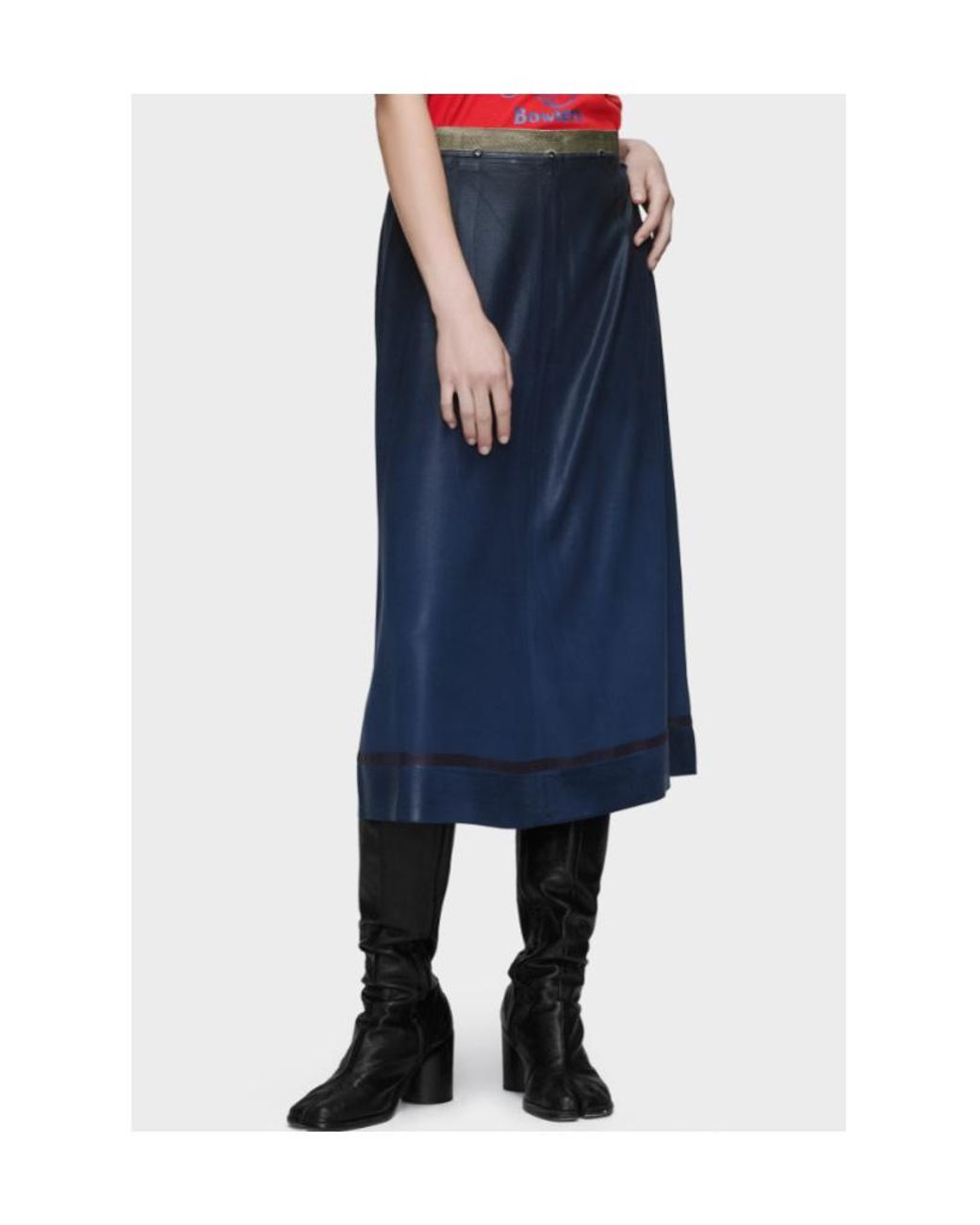 Maison Margiela Blue Shimmer Midi Skirt