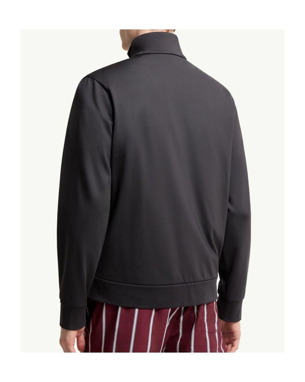 Moncler Black Tricolour Logo Zip-Up Sweatshirt for men