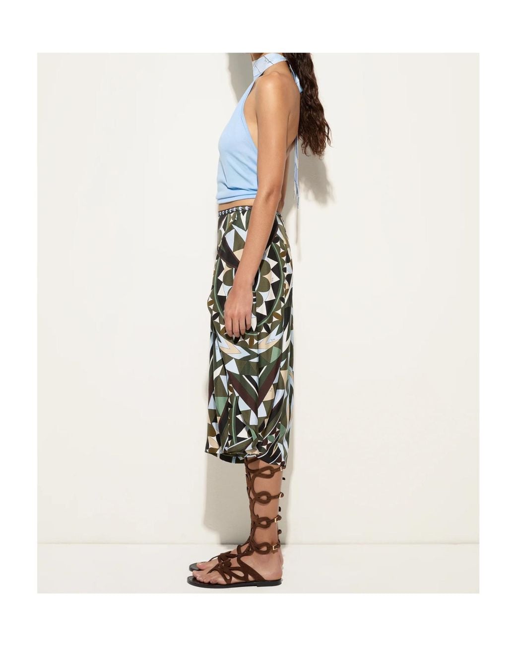 Emilio Pucci Black Pucci Manuba Print Wide Pants