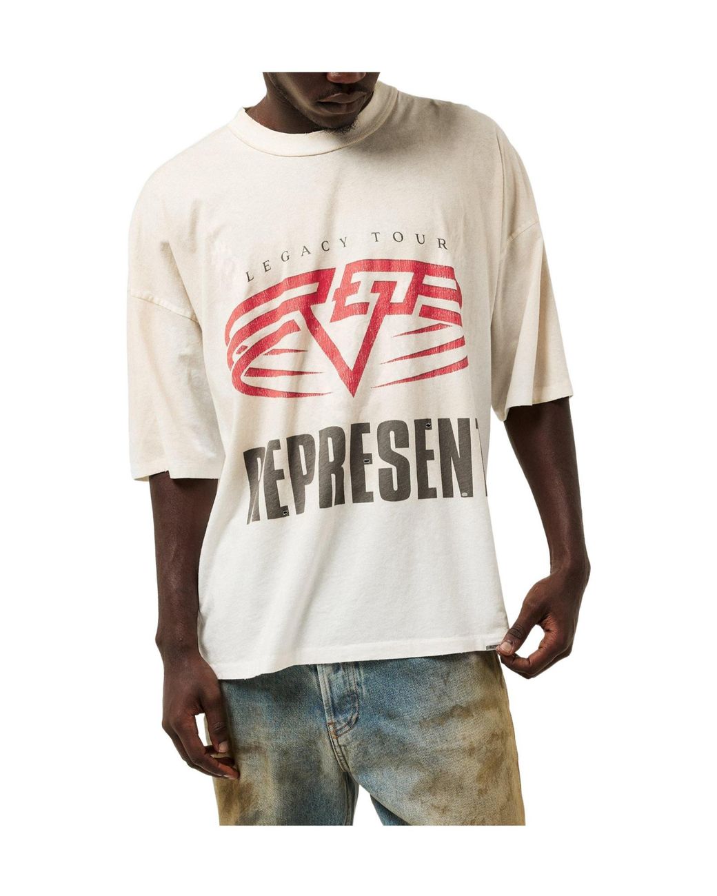 Represent White Oversized T-Shirt for men