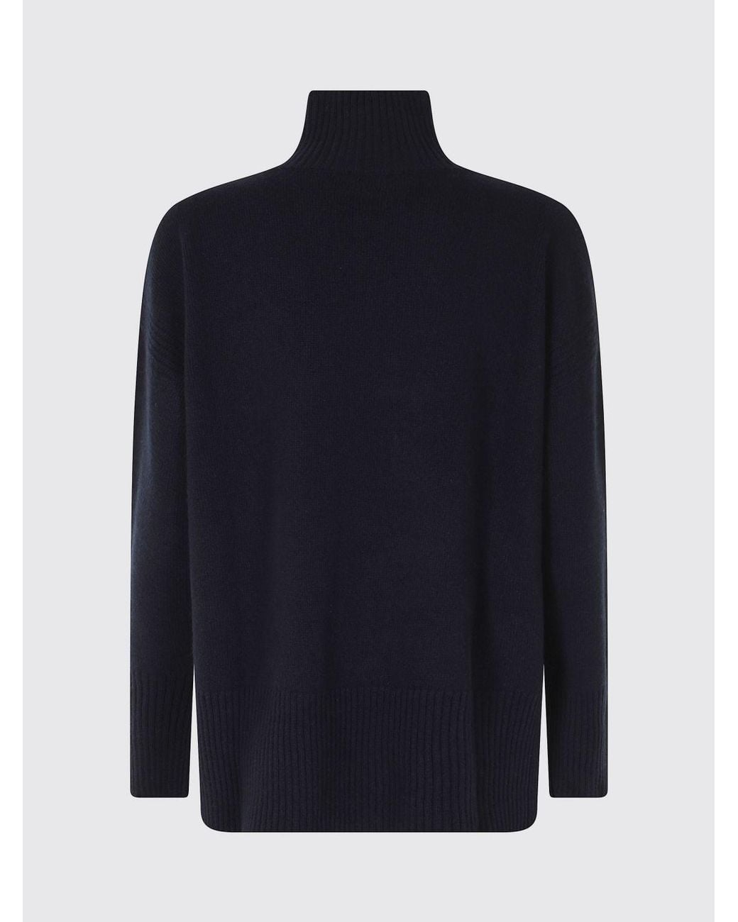 Roberto Collina Blue Ribbed Turtleneck Relaxedfit Sweater