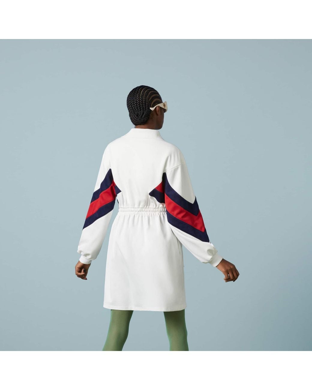 Gucci White Technical Jersey Polo Dress