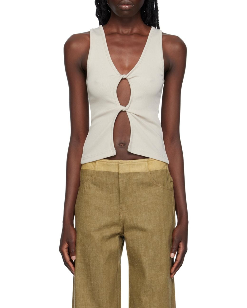 Christopher Esber Natural Open Twist Tank Top