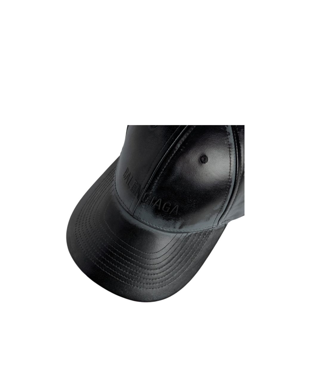 Balenciaga Black Leather Cap for men