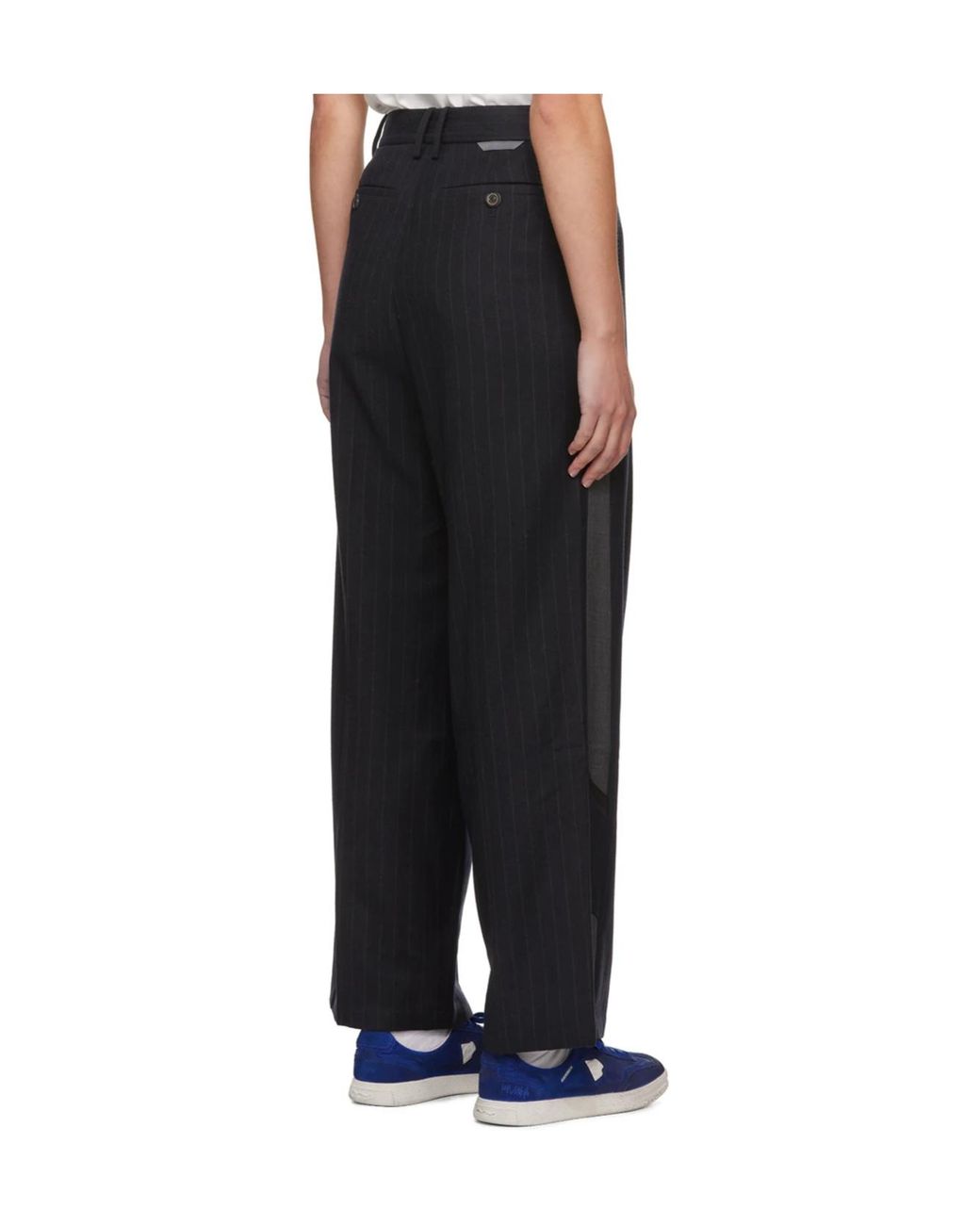 Adererror Black Striped Belt-Loop Casual Pants