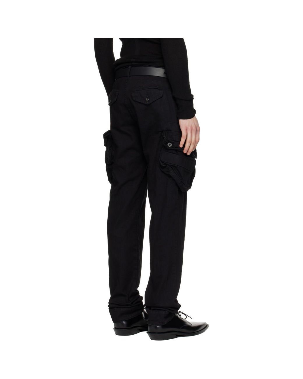 Julius Black Gasmask Skinny Denim Overalls for men