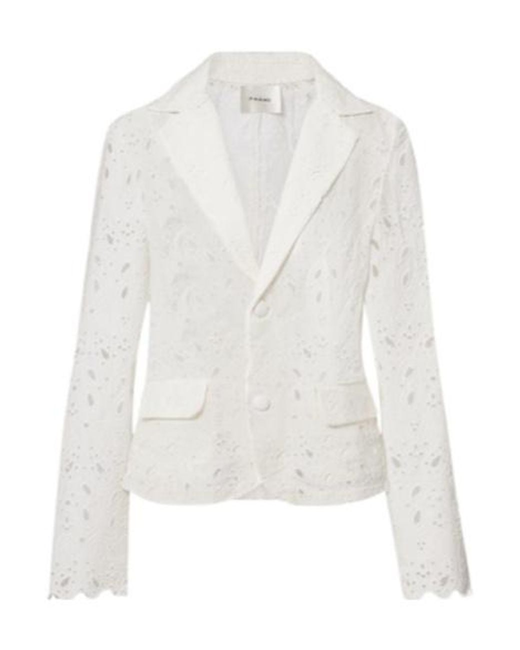 FRAME White Paisley Broderie Anglaise Cotton Blazer