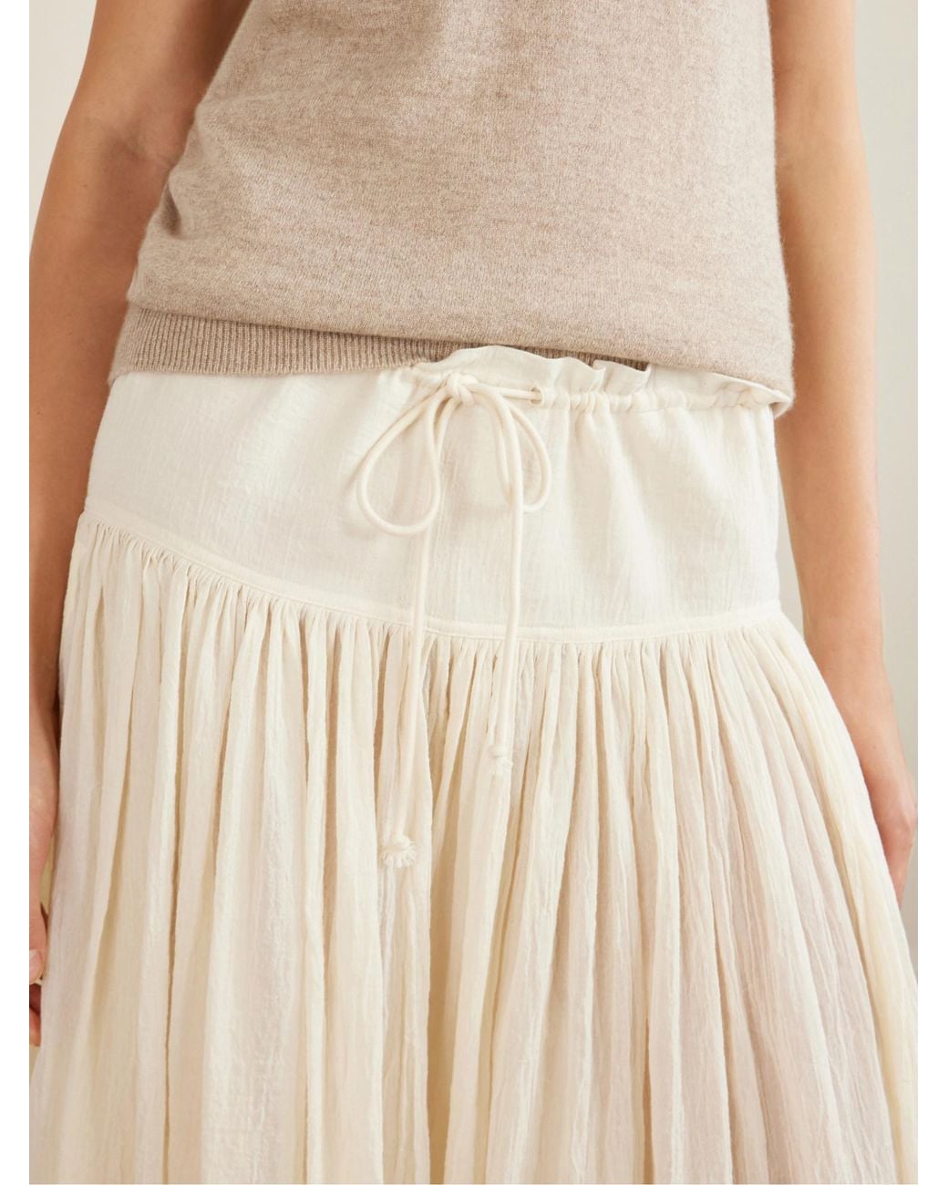 The Row White Berenice Pleated Trousers