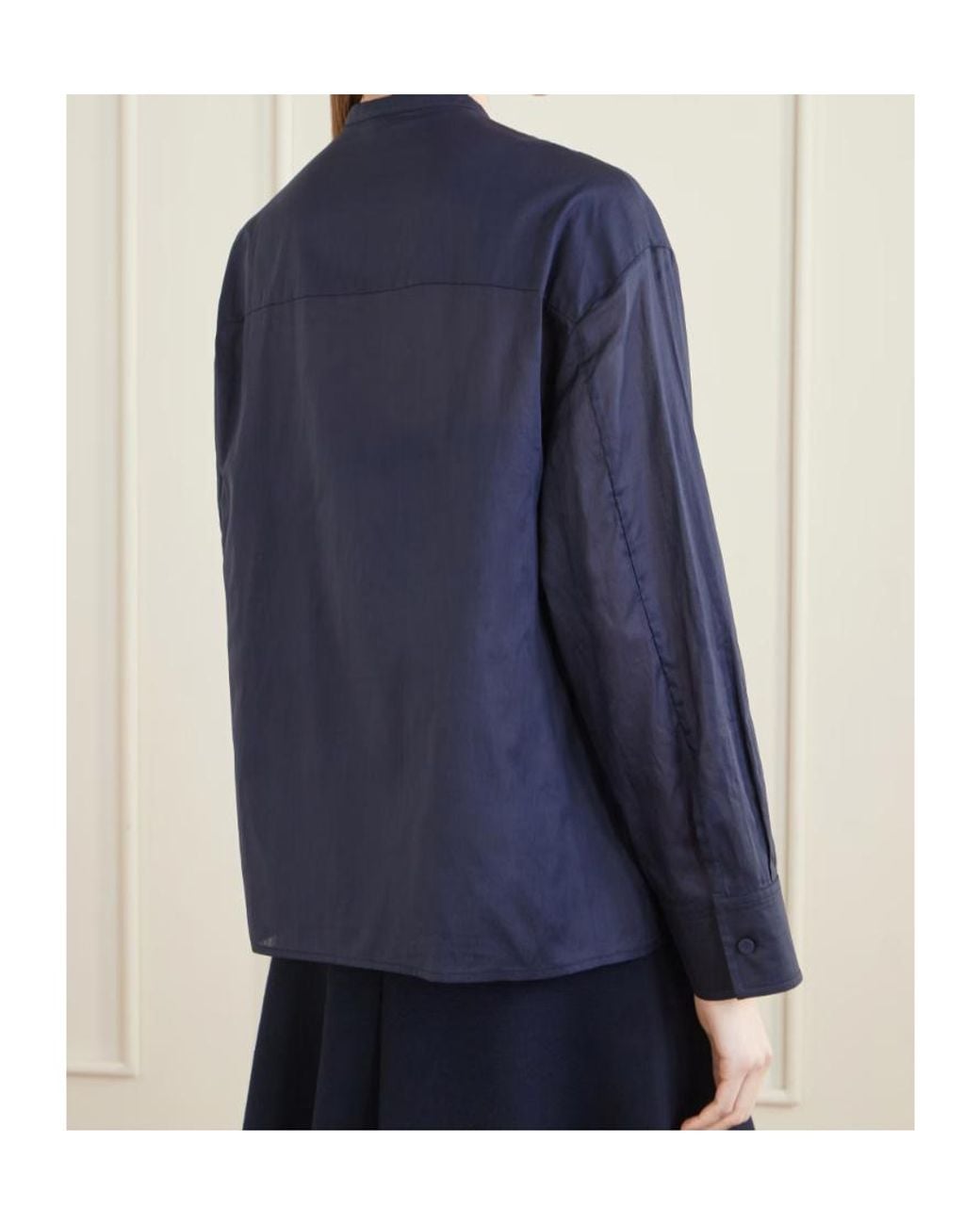 Jil Sander Blue Cotton Organdy Shirt