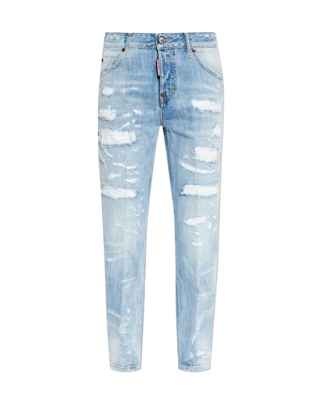DSquared² Blue Distressed Teddy Jeans