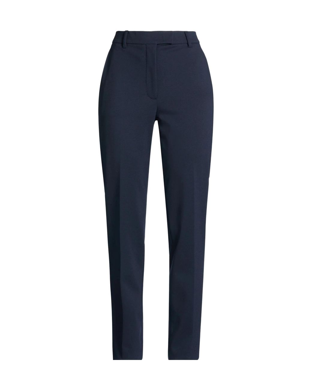 Max Mara Blue Solid Stretch Slim Pants
