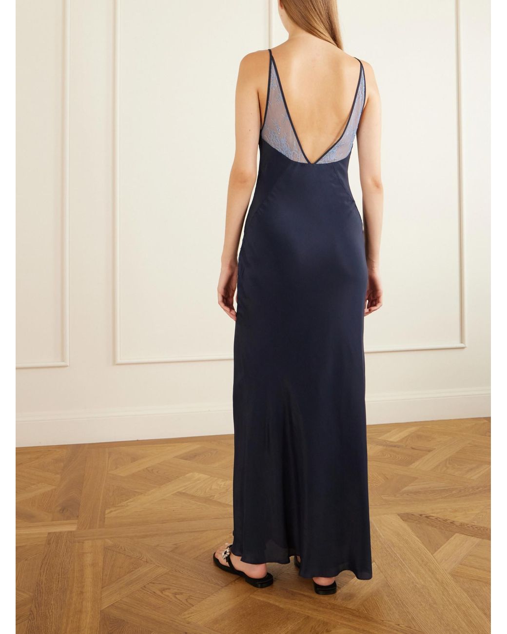 Sir Blue Elsie Lace-Trim Slip Maxi Dress