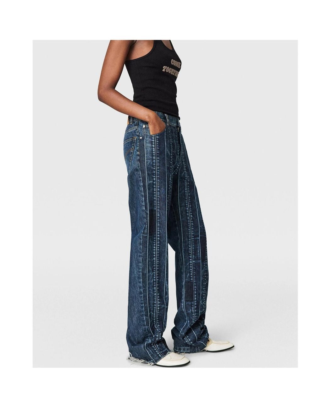 Stella McCartney Black Come Together Slogan Tank Top