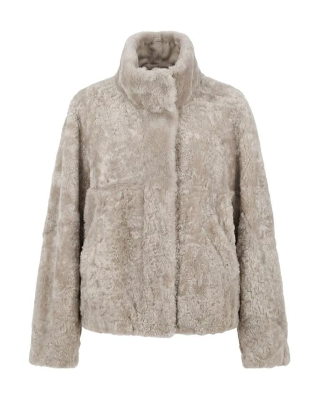 Brunello Cucinelli Gray High Neck Straight Hem Jacket