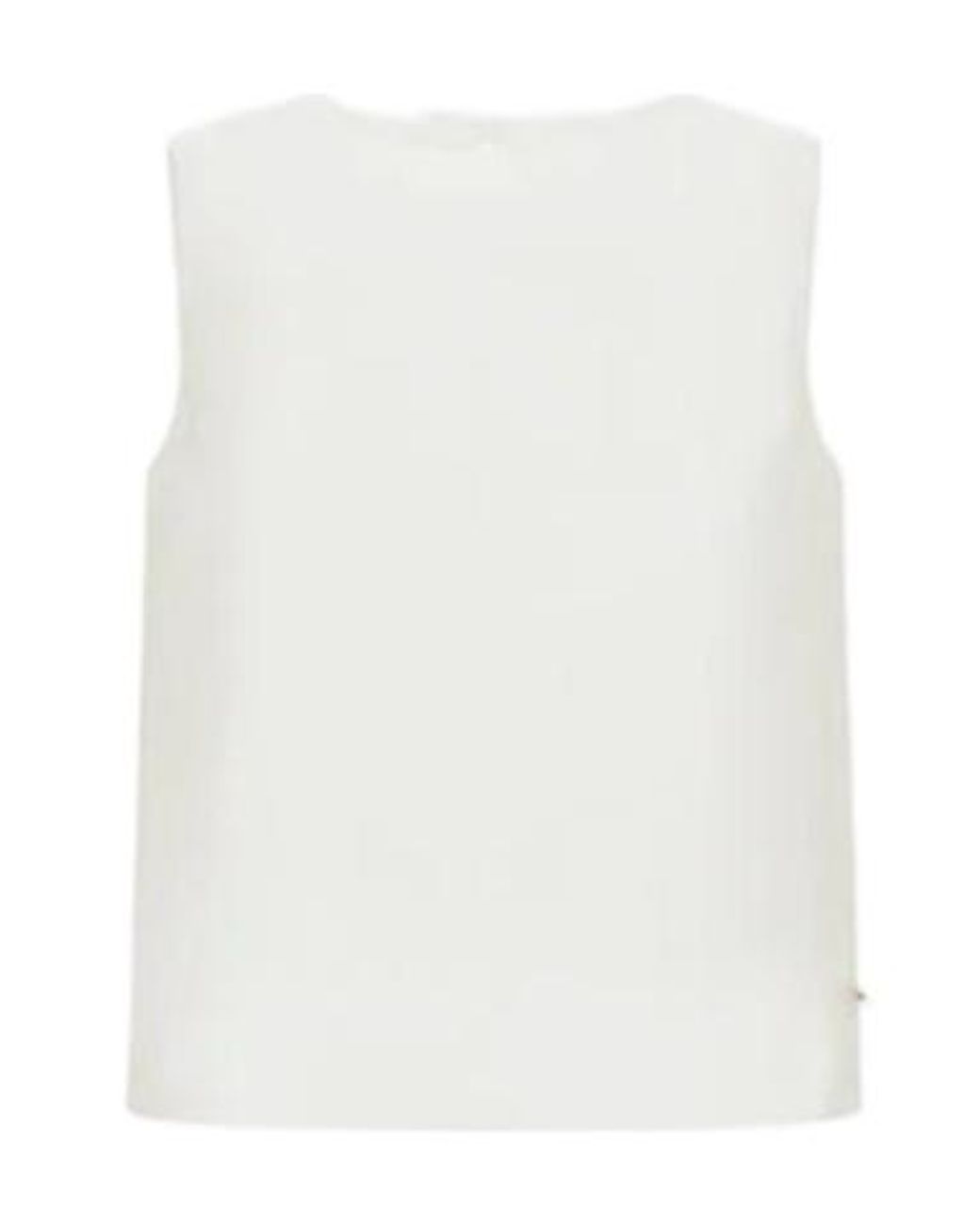 Herno White Straight Hem Sleeveless Top