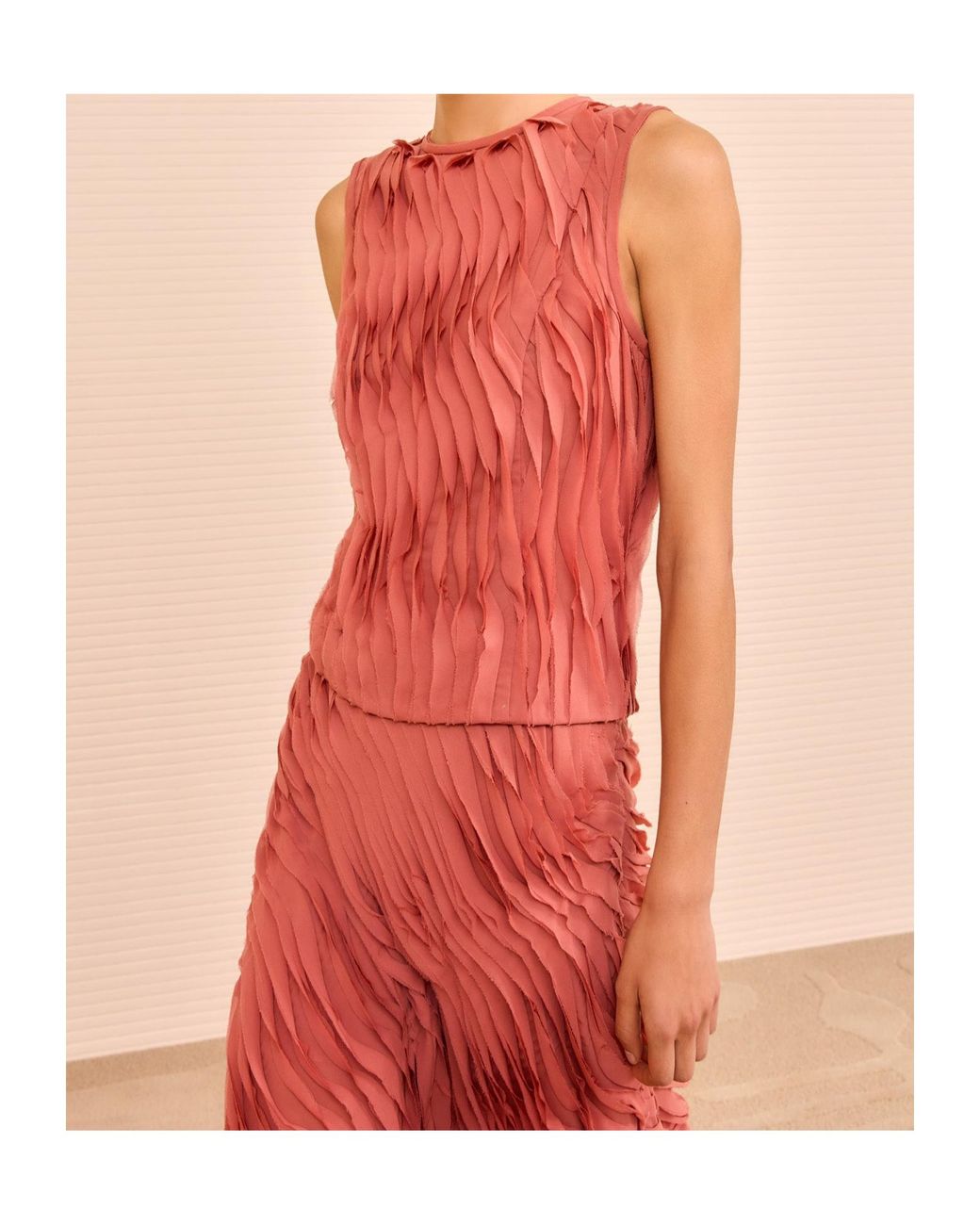Ulla Johnson Pink Bias Cut Chiffon Sleeveless Top