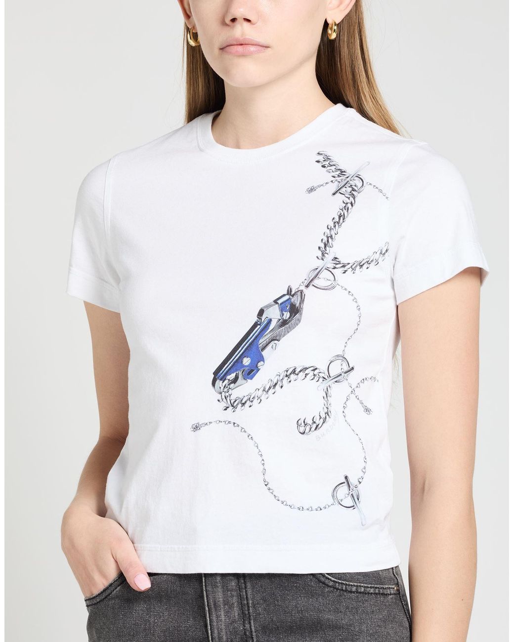 Burberry White Printed T-Shirt