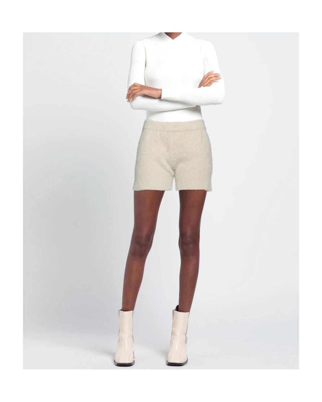 Jacquemus Natural Knitted Shorts