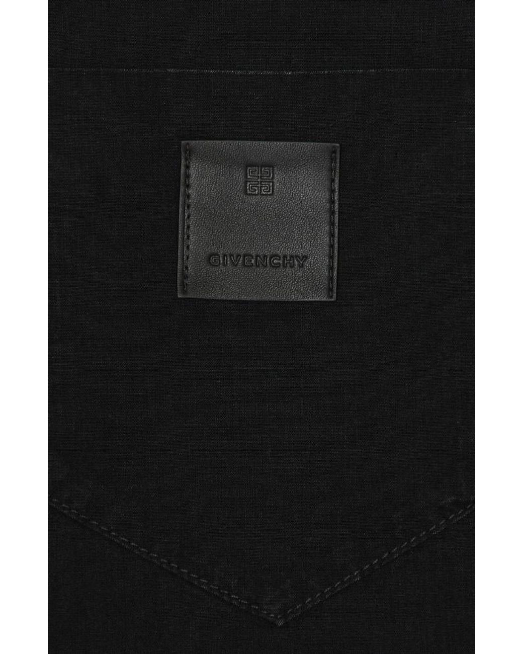Givenchy Black Collared Short-Sleeve Shirt for men