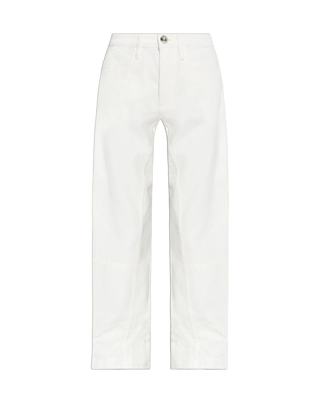 Jil Sander White Logo Patch Straight-Leg Trousers