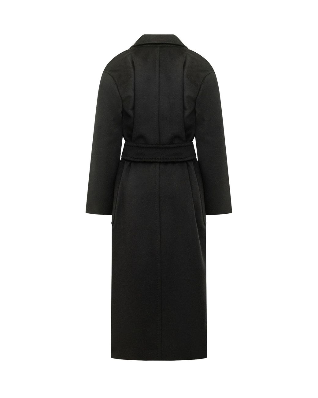 Max Mara Black Studio Giambo Brushed Finish Belted Coat
