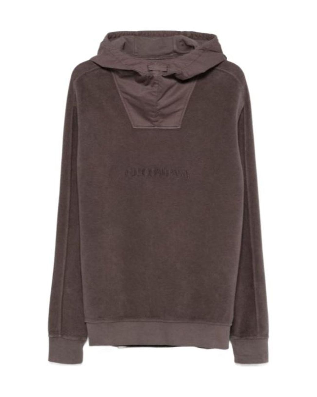 C P Company Brown Brushed Fleece Hoodie for men