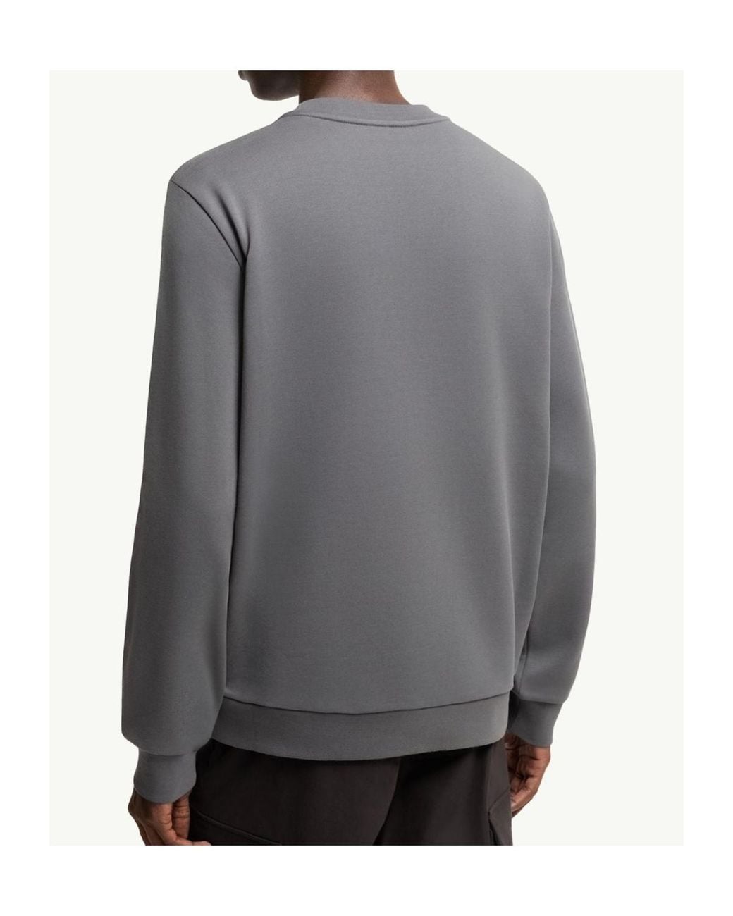 Moncler Gray Logo Cotton Sweatshirt for men