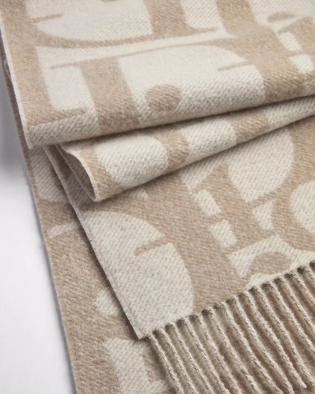 Dior White Macro Oblique Scarf