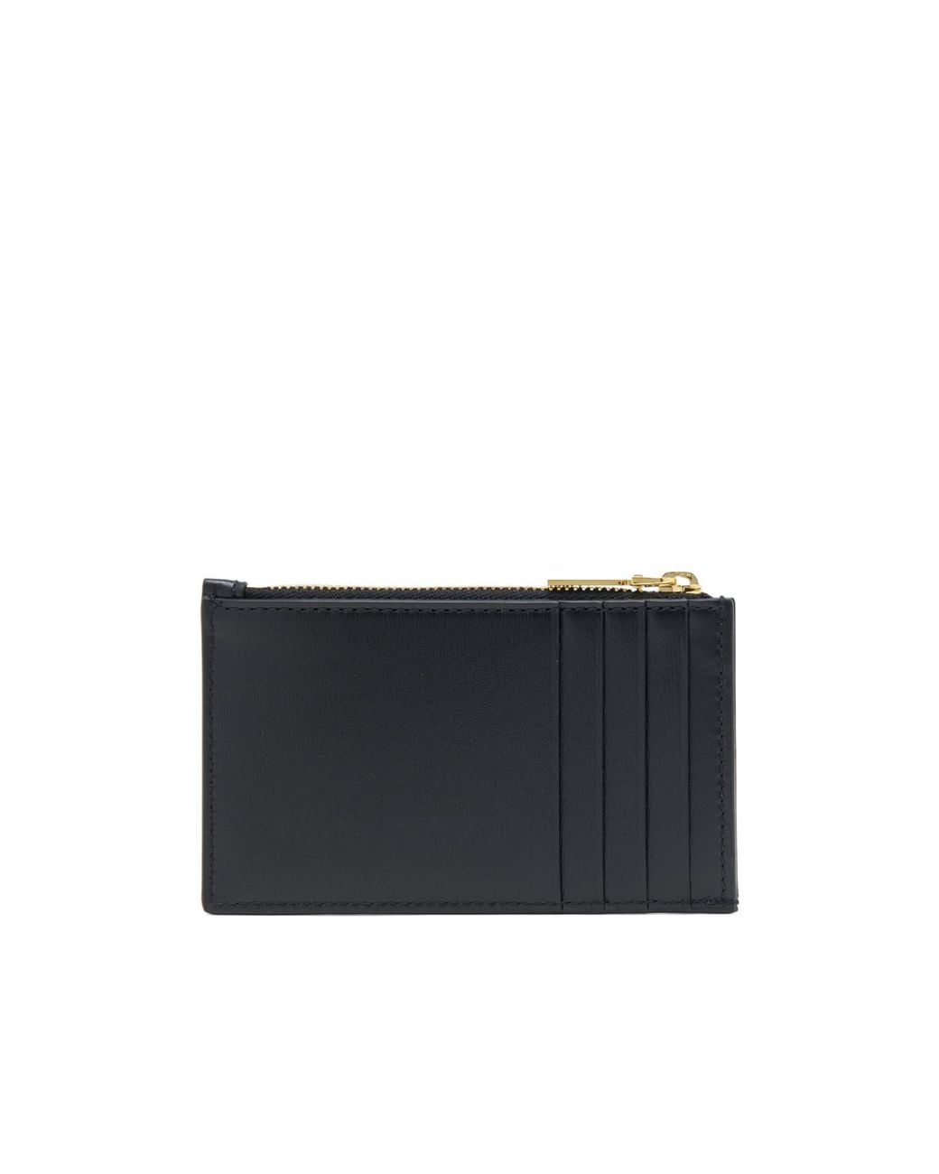 McQueen Black Logo Printed Zipped Card Holder