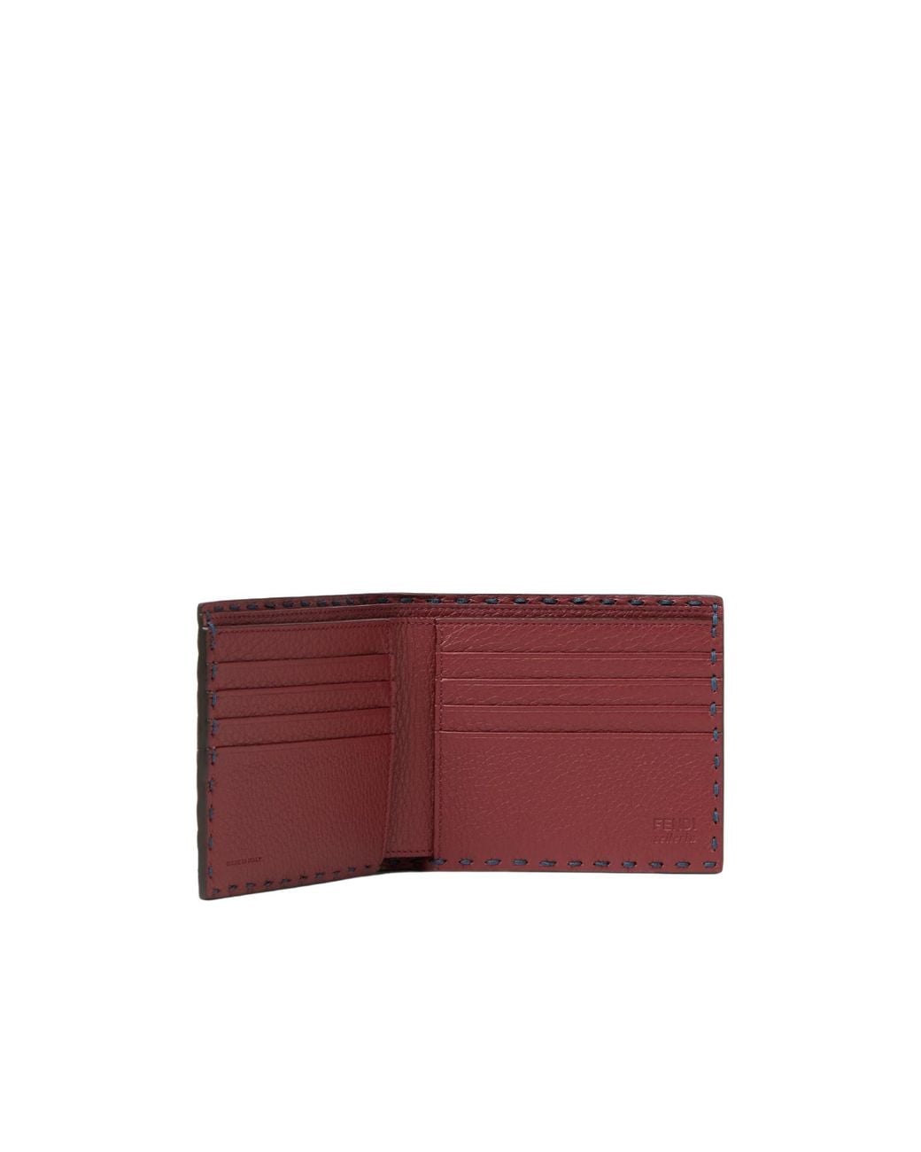 Fendi Blue Selleria Bi-Fold Wallet for men