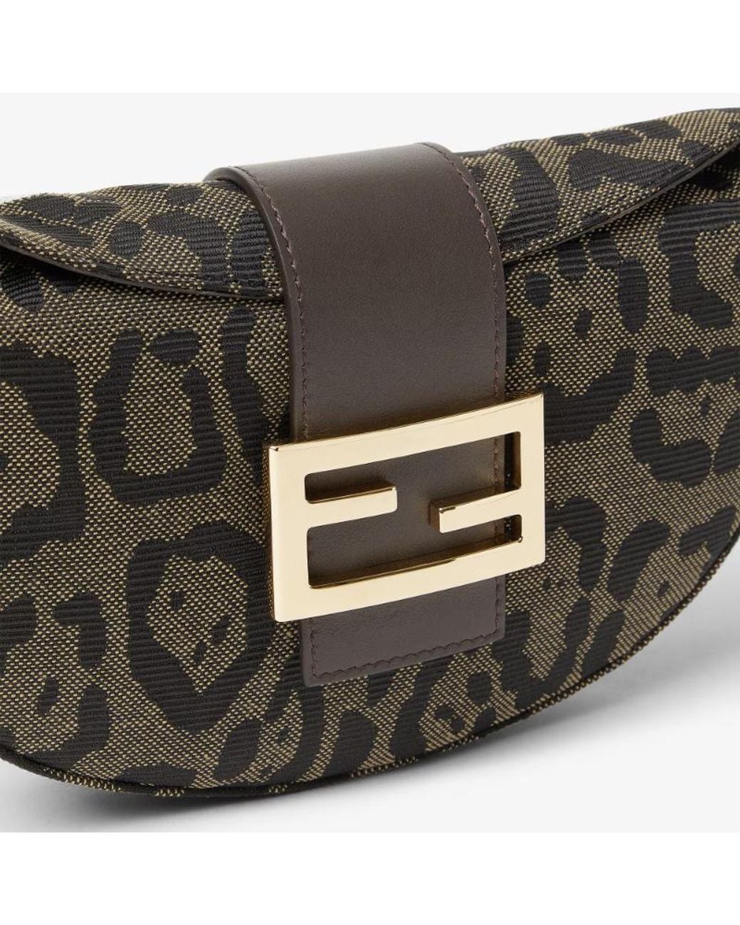 Fendi White And Jaguar Motif Jacquard Fabric Bag