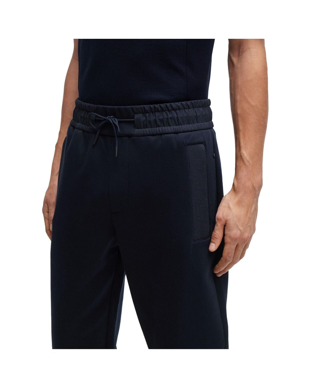 Boss Blue Tapered Jogger Pants for men