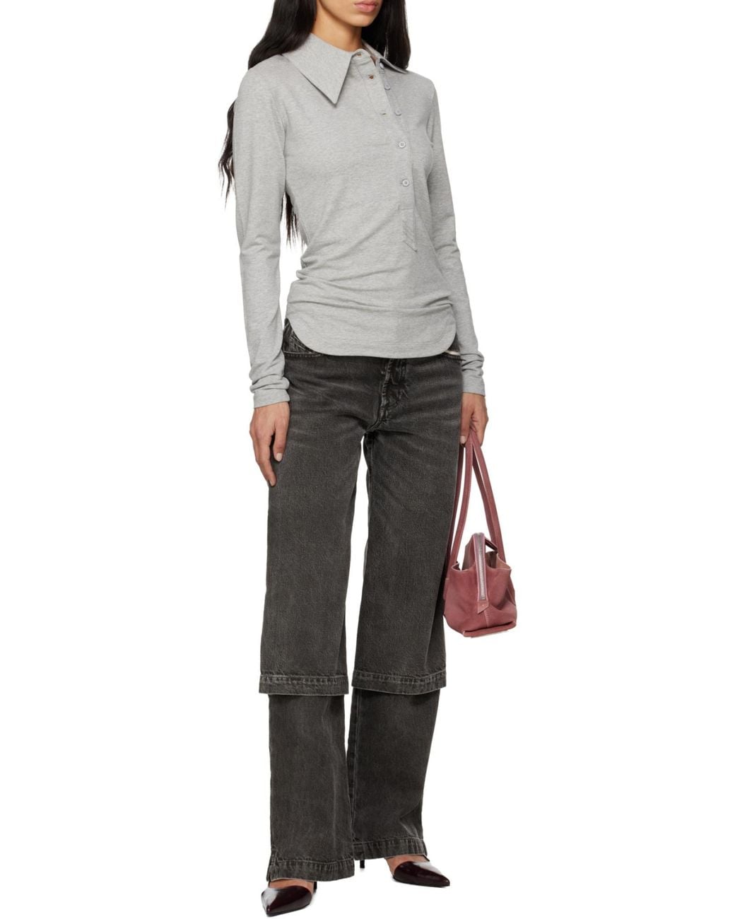 The Attico Gray The Asymmetric Top
