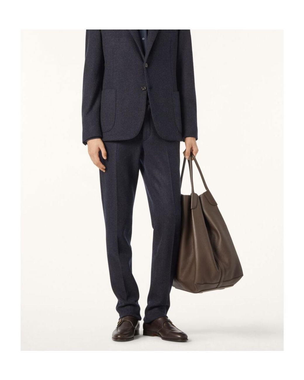 Loro Piana Blue Novalis Belt-Loop Casual Pants for men