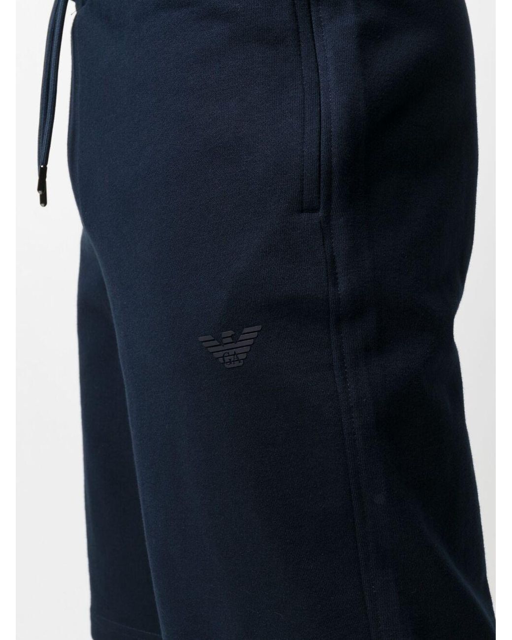 Emporio Armani Blue Drawstring Track Pants for men
