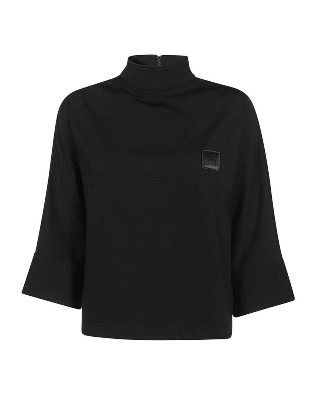Opening Ceremony Black Logo-Patch Zip-Detailed Top