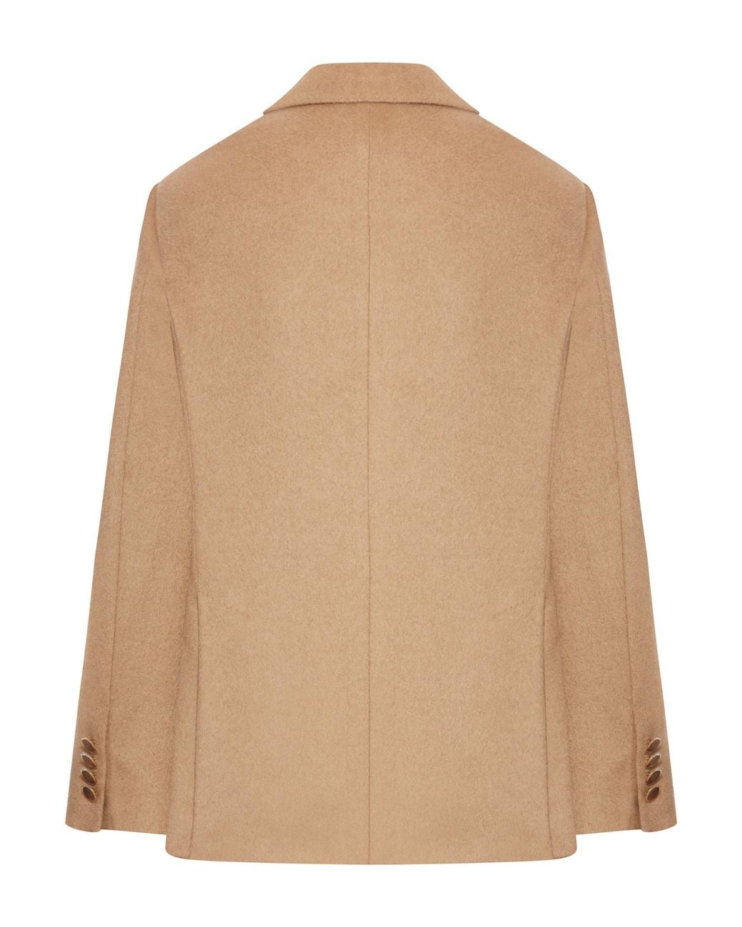 Max Mara Natural Pesche Double-Breasted Long-Sleeved Blazer