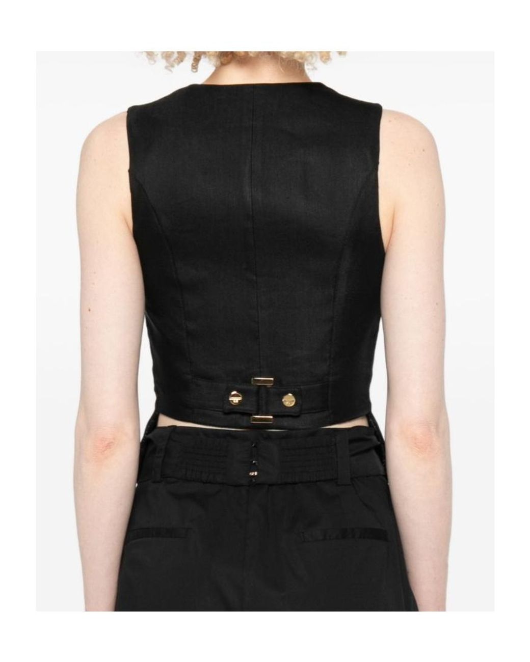 Elisabetta Franchi Black Button-Up Waistcoat