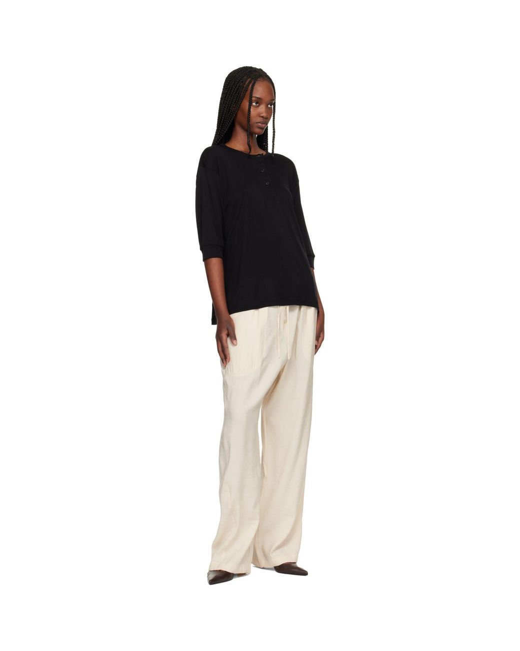 Studio Nicholson White Hera Drawstring Pants