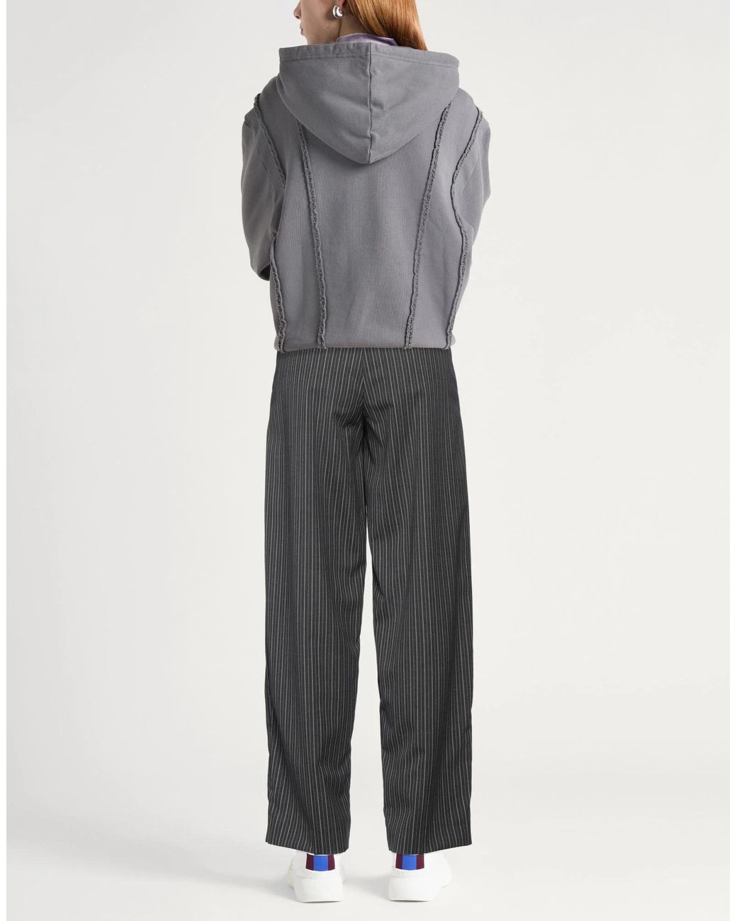 Marni Gray Striped Loose Straight-Leg Pants