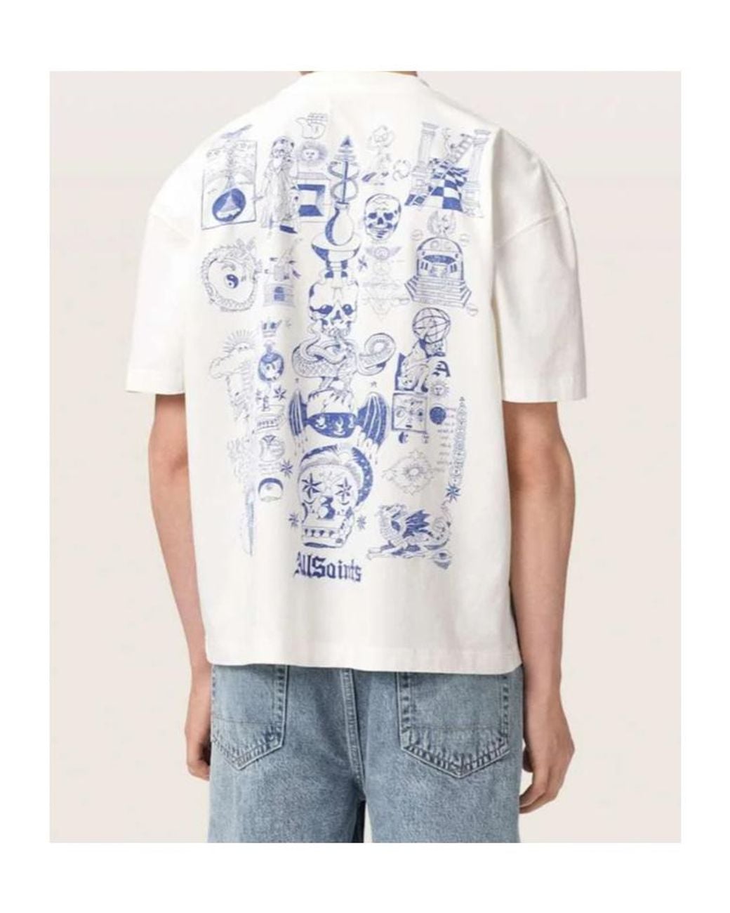 AllSaints White Short-Sleeved T-Shirt for men