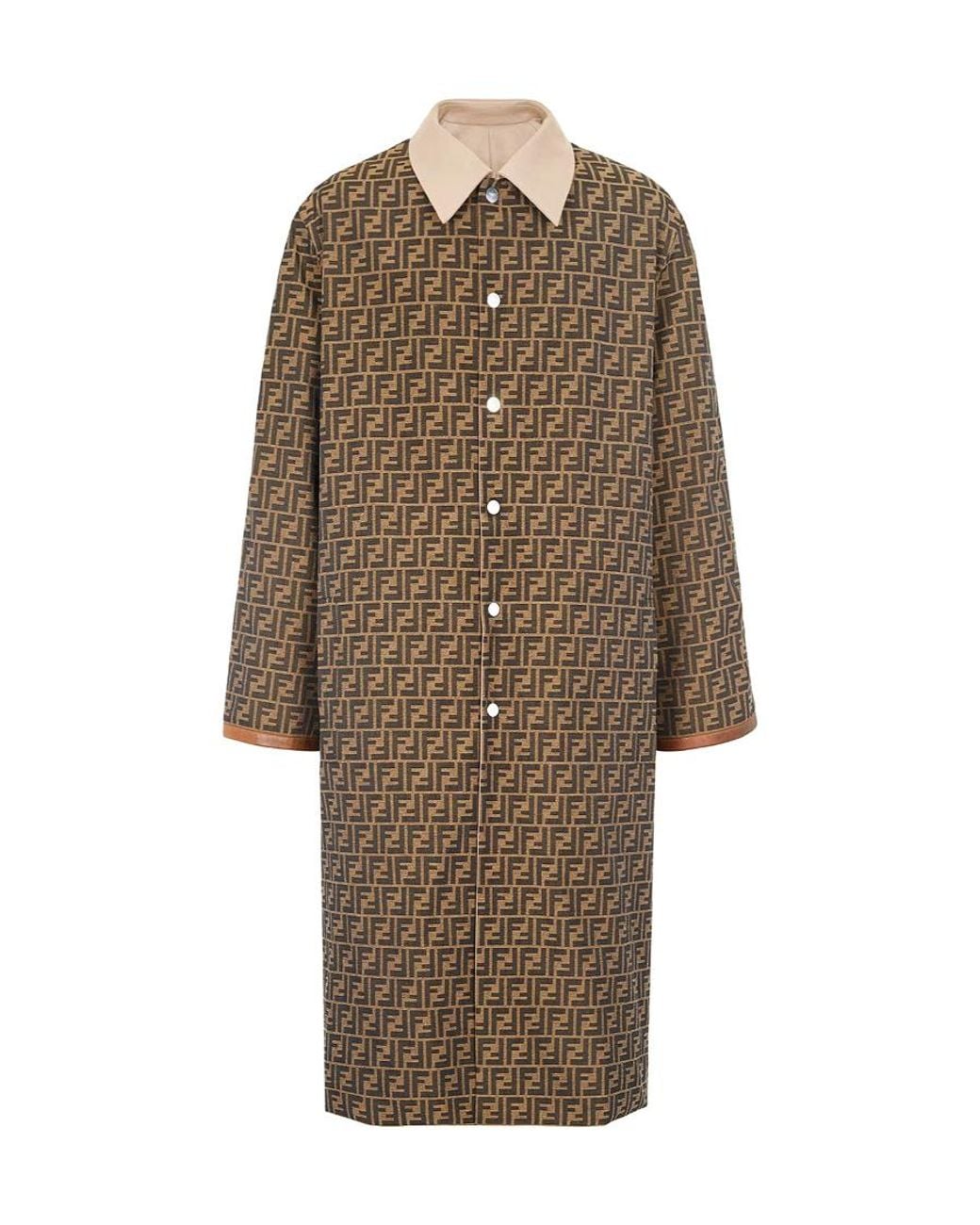 Fendi Natural Single-Breasted Coats for men