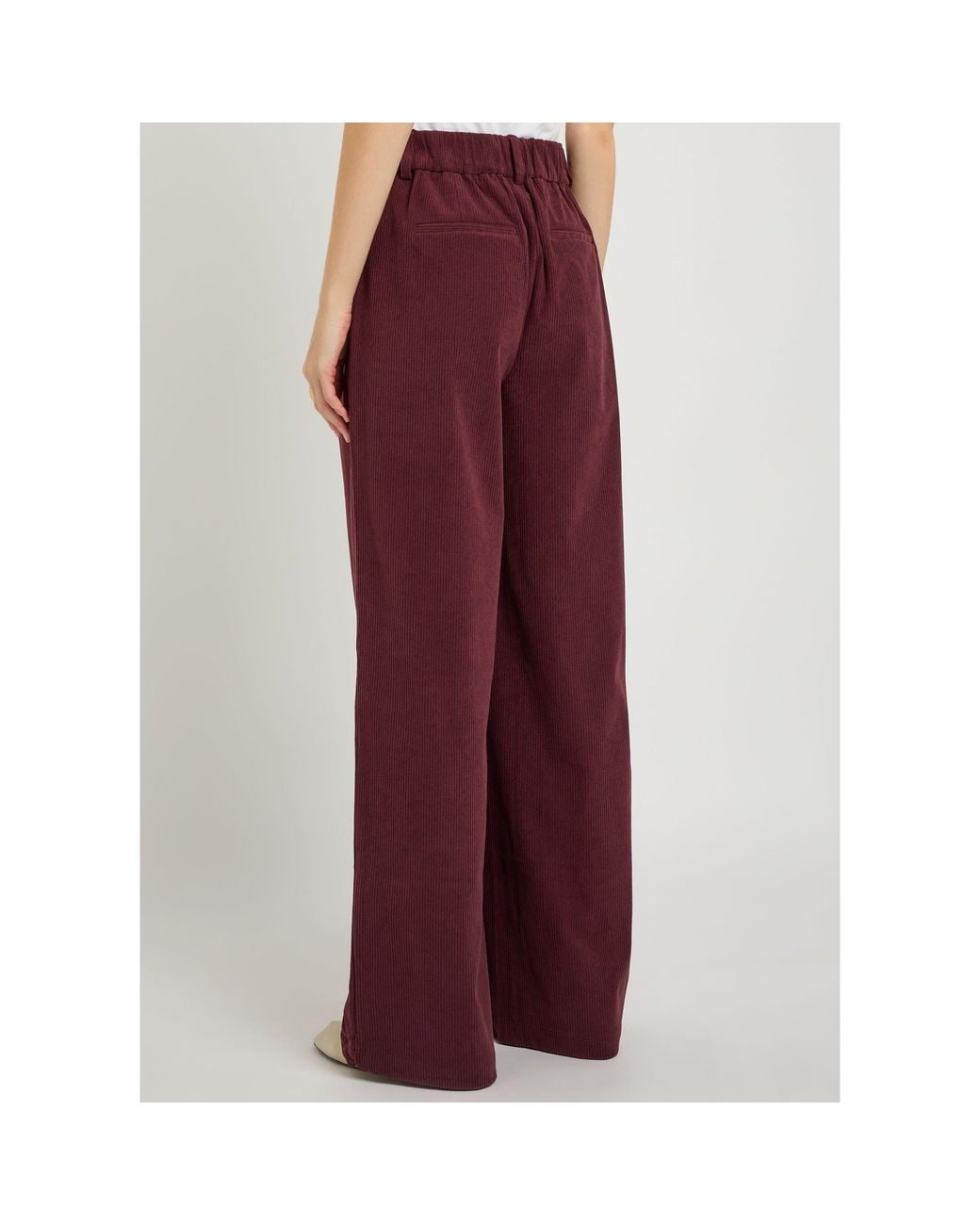 Varley Purple Wide-Leg Corduroy Trousers