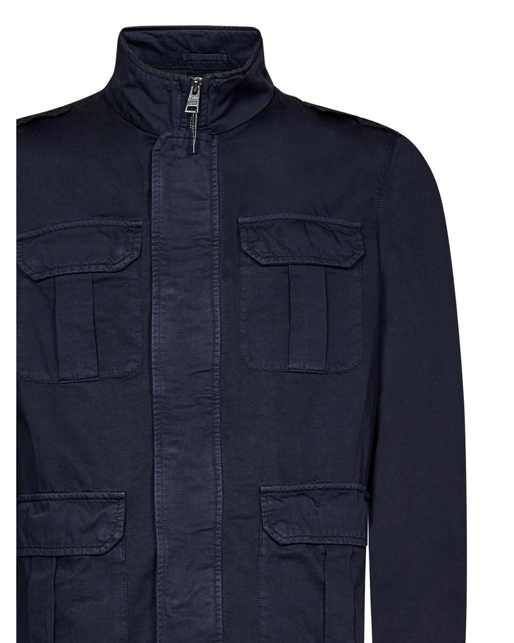 Herno Blue High-Neck Zipped Jacket for men