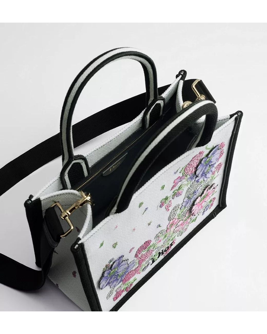 Dior Gray Small Book Tote With Strap