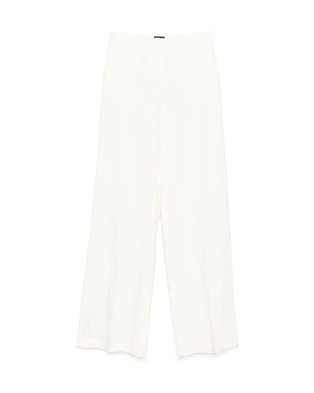 Pinko White Stretch Pleated Trousers